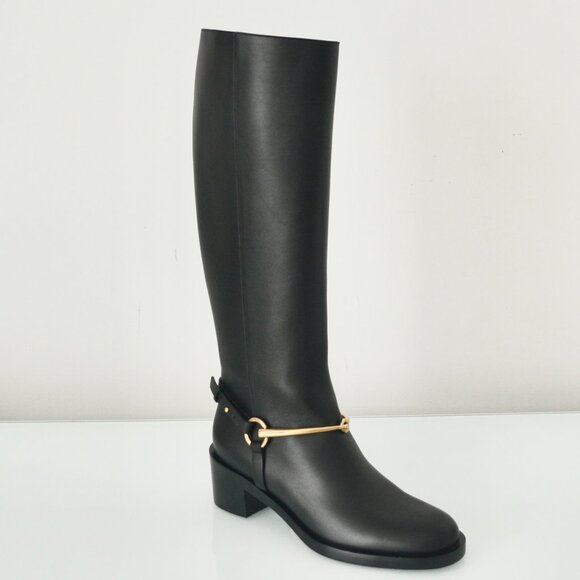 NIB GUCCI HORSEBIT LEATHER KNEE HIGH BOOTS - Picture 5 of 9